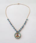 Peace Turquoise and Royal Blue Single Necklace