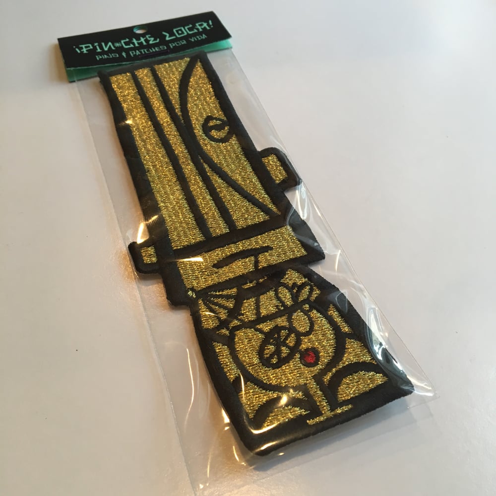 PinCheLoca — Lapu Lapu metallic gold tiki sew on patch