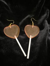Image 1 of Heart Lollipop Earrings