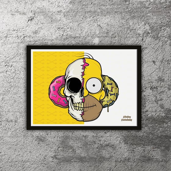 Image of Home-skulled! Collab with A Skull a Day - Limited edition print with free mystery sticker!