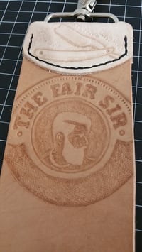 Image 3 of 3 inch deluxe Straight Razor or Knife Strop. Personalized & hand tooled.