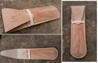 Image 1 of Hand Tooled Leather Straight razor or Double Edge safety razor Sheath, Pouch, Case. Personalized.