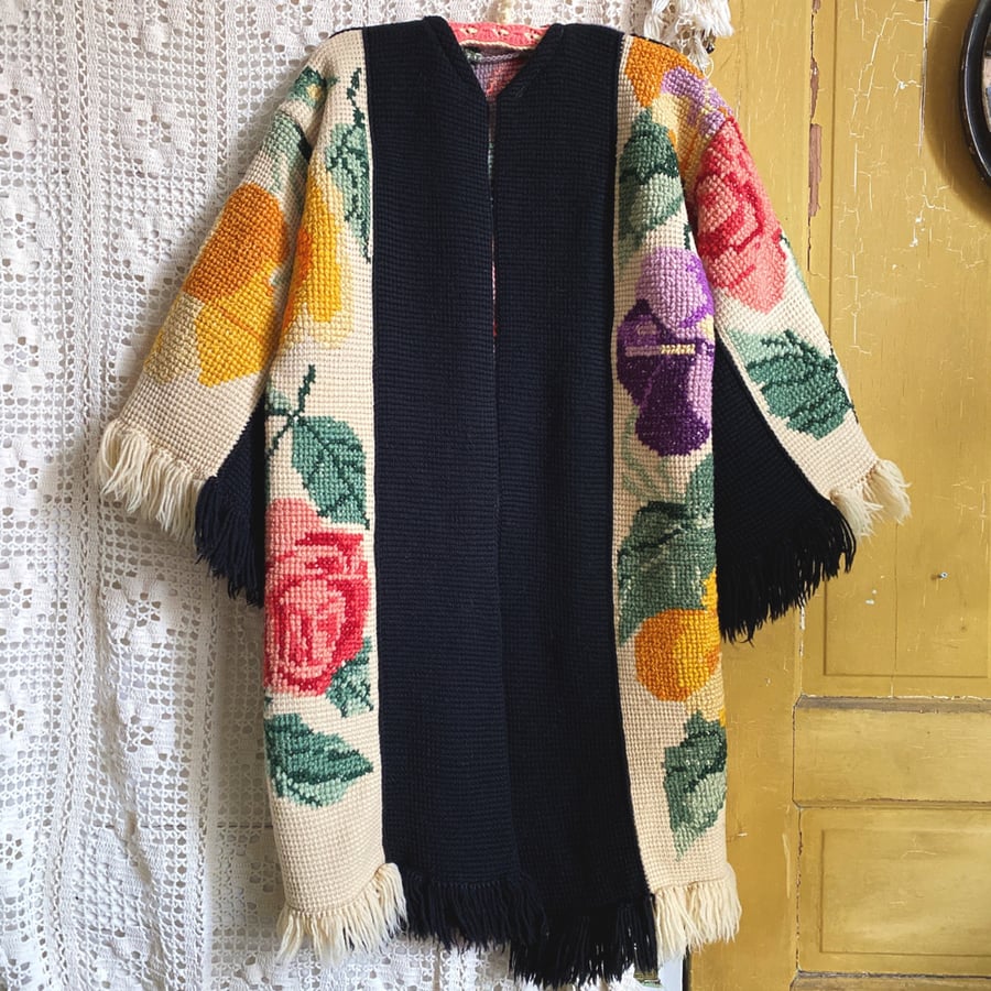 Image of Morning Glory Fringe Granny Sweater