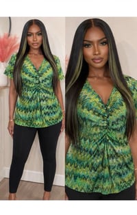 Image 1 of New Large IZOD Multi Green Top #881*5