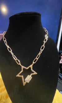 Image 2 of Star link necklace. Gold 