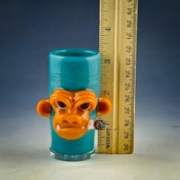 Image 3 of Smokin' Chimp Shot Glass in Opaque Aqua 