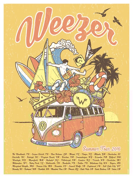 Image of Weezer Summer Tour 2016 Mustard Version