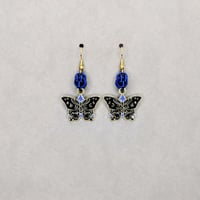 Cobalt Butterfly Sweet Pea Earrings