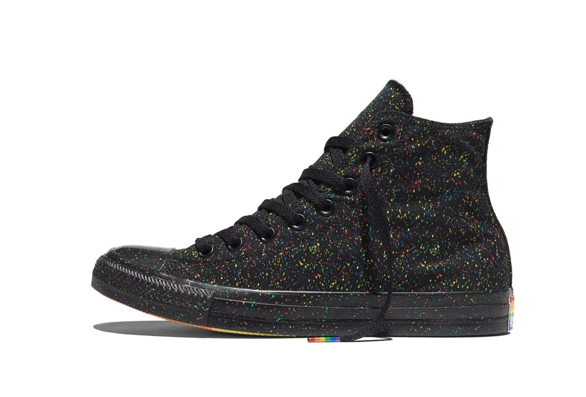 Image of New Converse PRIDE LGBT Rainbow Chuck Taylor All Star Hi 153078C Black Shoes c1