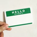 "Hello,My Name Is" Blank Eggshell Sticker