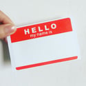 "Hello,My Name Is" Blank Eggshell Sticker