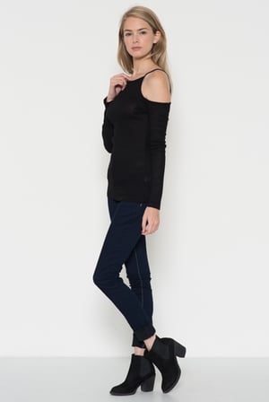 Image of Cold Shoulder Rib Top