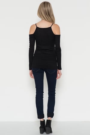 Image of Cold Shoulder Rib Top