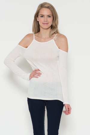 Image of Cold Shoulder Rib Top