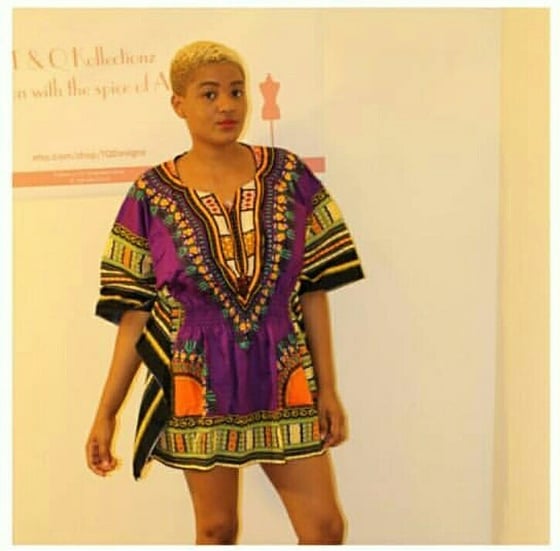 Image of Women's Purple Dashiki Peplum Dress