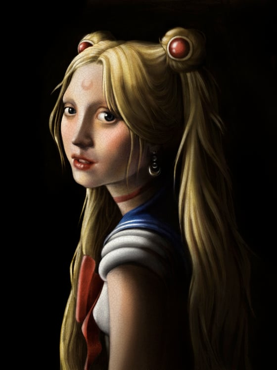 Image of Girl with a Moon Earring