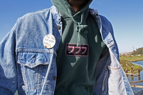 Image of 777 PIGMENT DYED LOGO HOODIE - WILLOW