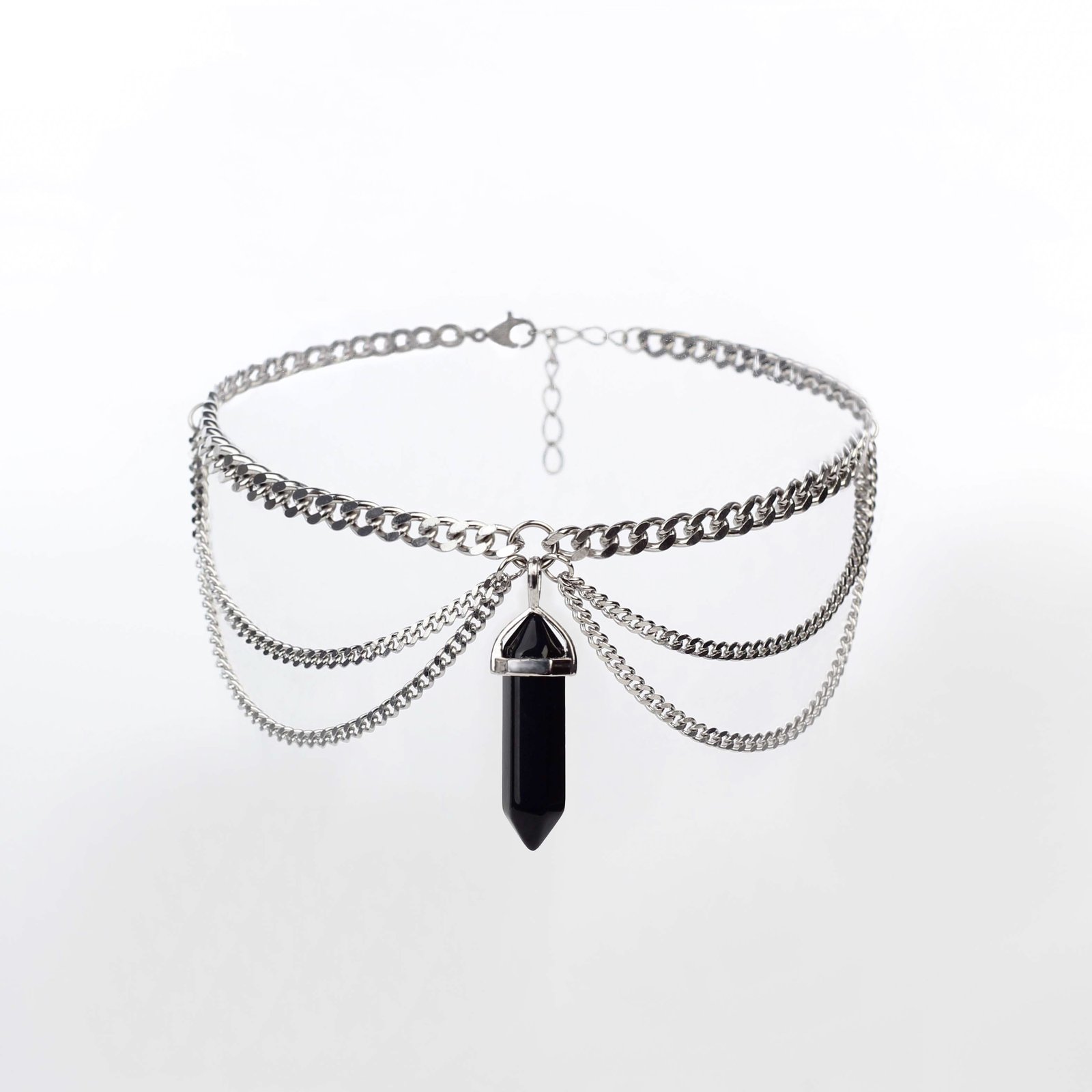 black choker with chain