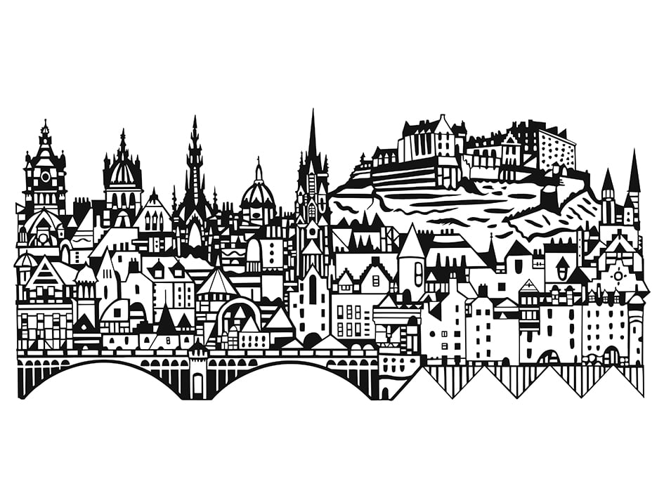Image of Edinburgh Skyline screen print