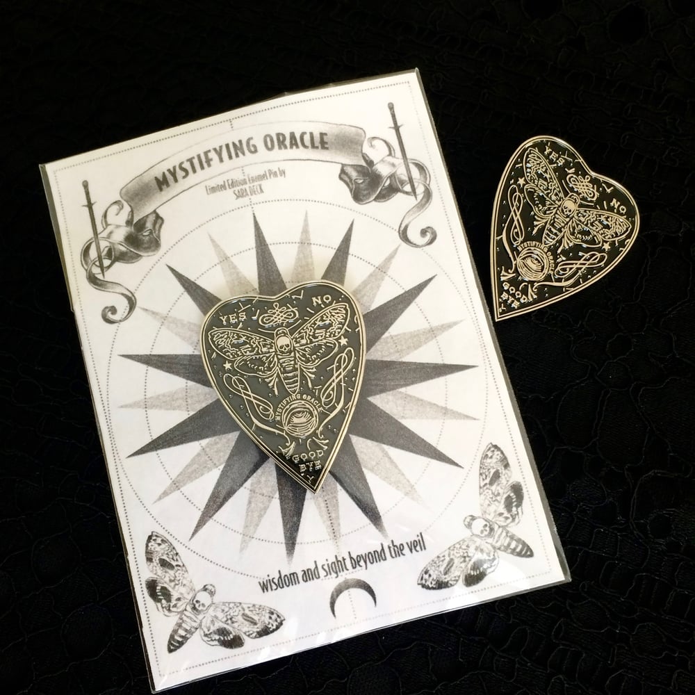 Image of Mystifying Oracle Planchette Enamel Pin ~ BACK IN STOCK