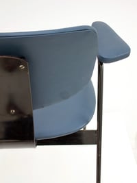 Image 4 of Blue Leather Desk Chair by Van Der Meeren