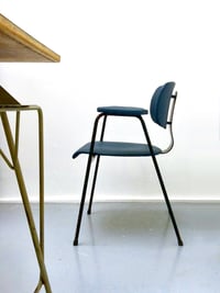 Image 5 of Blue Leather Desk Chair by Van Der Meeren