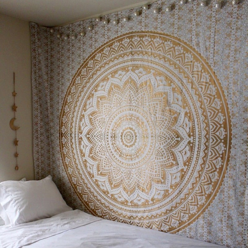 Image of Champagne Mandala Tapestry