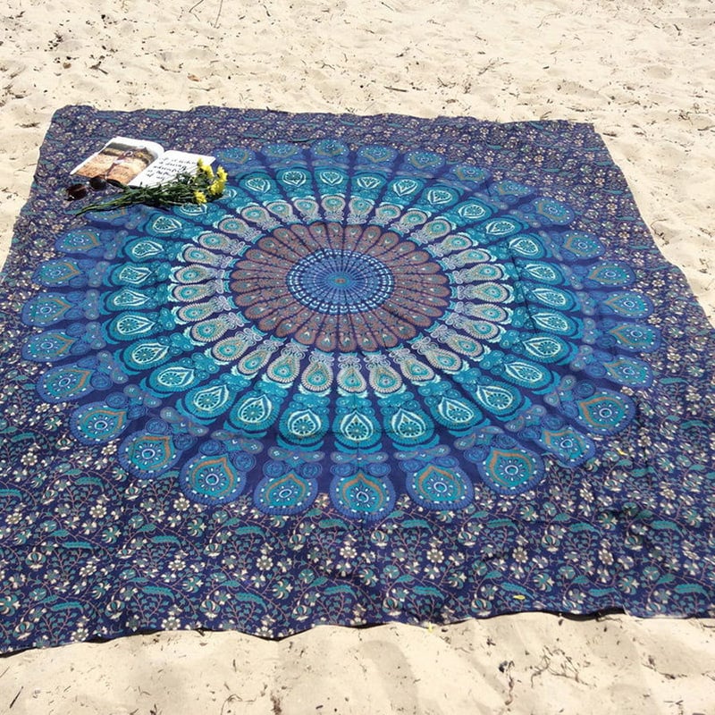 Image of Azure Mandala Tapestry 