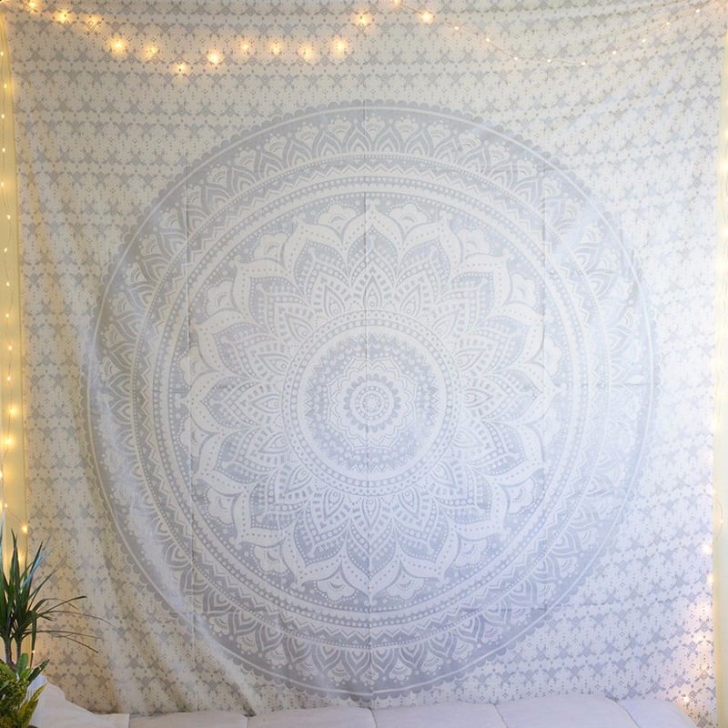 Image of Argent Mandala Tapestry