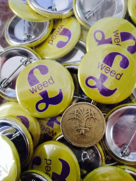 Image of 'WEED' Purple Pound - 32MM BADGE