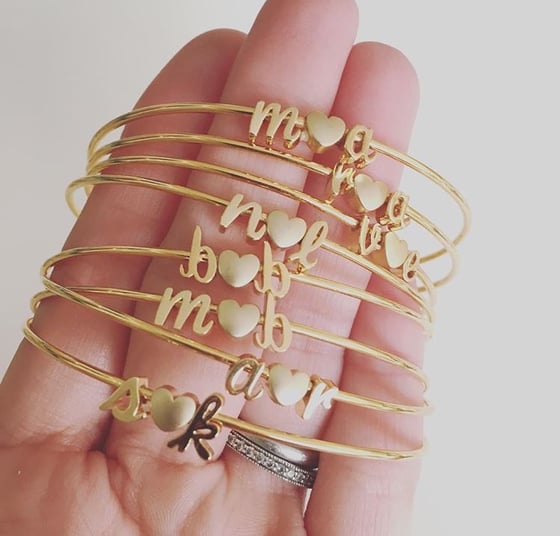 Image of Shiny script love letter bangle (limited)