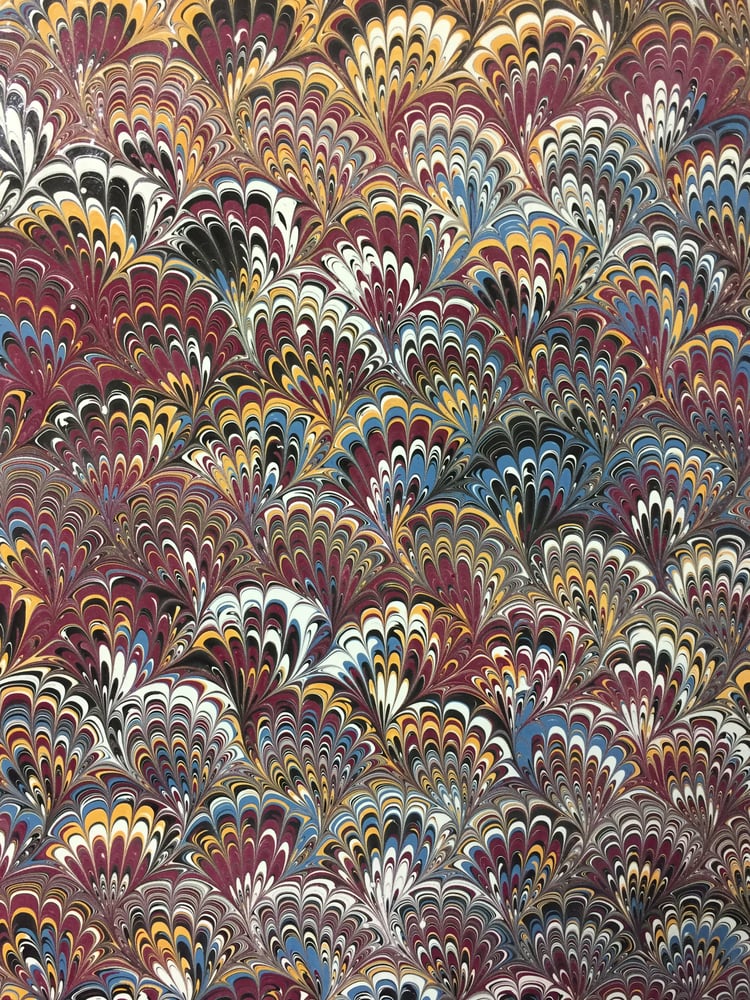 Image of Marbled Paper #4 Peacock Marbled Paper