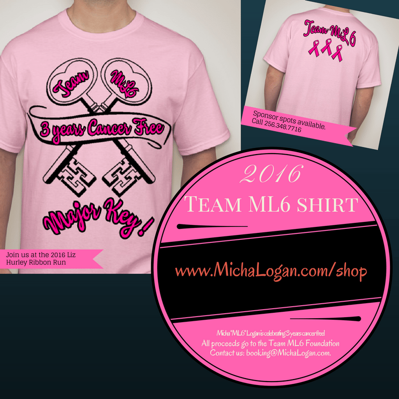 Image of TEAM ML6 2016 "The Keys" pink shirt (local Huntsville)