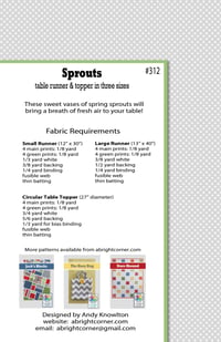 Image 2 of Sprouts Table Runner and Topper pattern - PDF version
