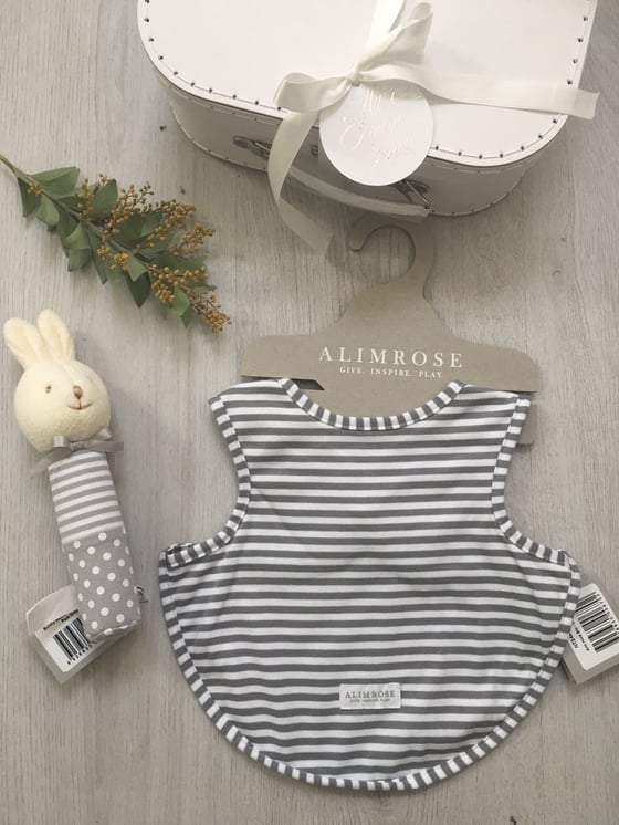 Image of Grey and white stripe Hamper 