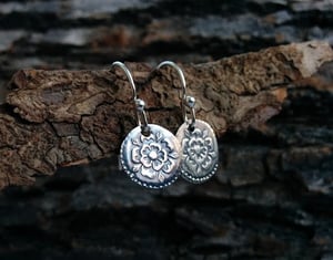 Image of James I Tudor Rose & Thistle Halfpenny Earrings