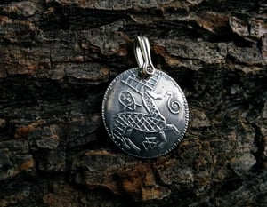 Image of Stag and Longboat Viking Penny Pendant