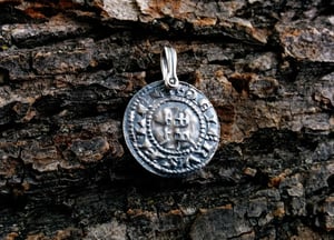 Image of Crusader 'Cross and Castle' Penny Pendant