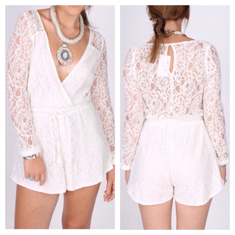 Image of White Lace Jumpsuit