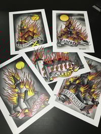 Image 1 of Set of burning churches.