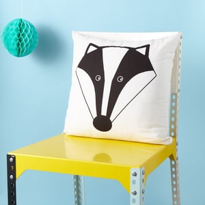 Image of Mr Badger Cushion - Screen Printed