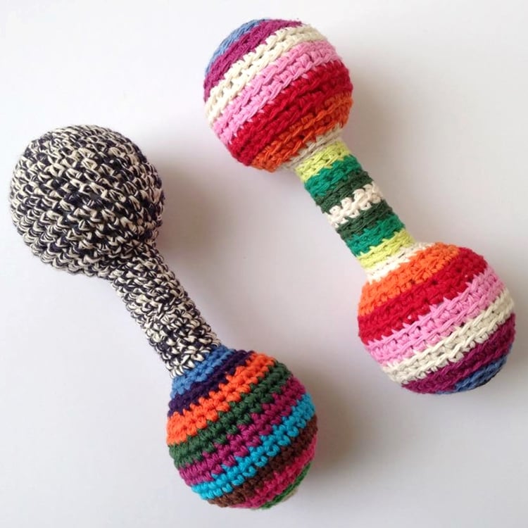 Classic Crochet Baby Rattle London Mummy Stylish, luxury baby gifts