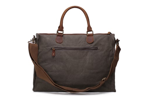 Image of Waxed Canvas Leather Messenger Bag, Laptop Briefcase, Shoulder Bag YD2167