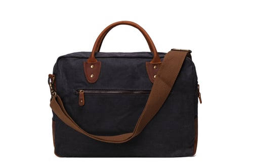 Image of Waxed Canvas Leather Messenger Bag, Laptop Briefcase, Shoulder Bag YD2169