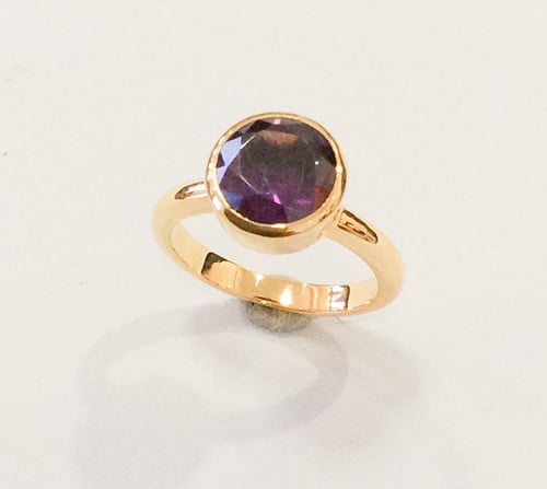 Image of Amethyst cz ring with Gold plated