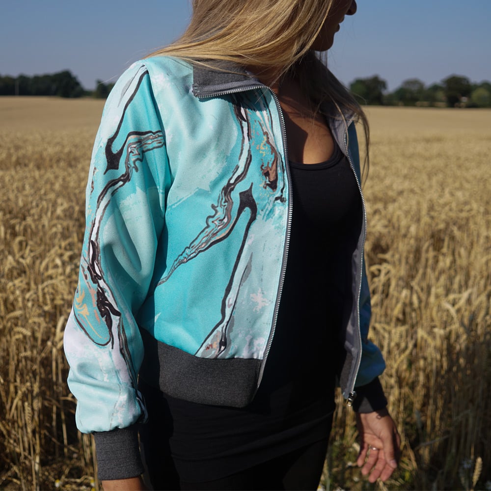 Image of Bomber Jacket - in blue marble 