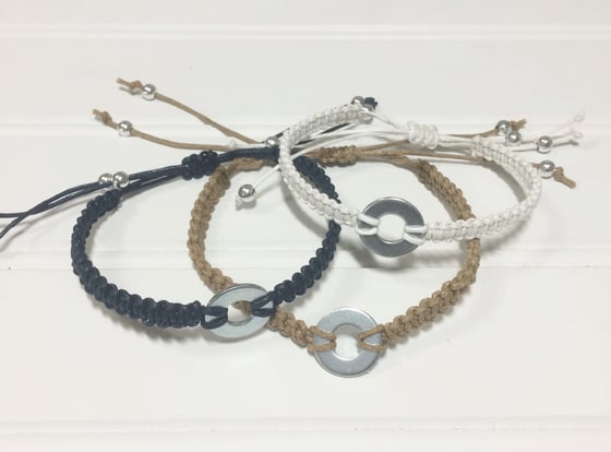 Image of Wide Macrame Washer Bracelet