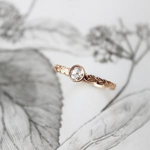 Image of 18ct Rose Gold 4.0mm ROSE CUT DIAMOND RING (LON31)