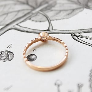 Image of 18ct Rose Gold 4.0mm ROSE CUT DIAMOND RING (LON31)