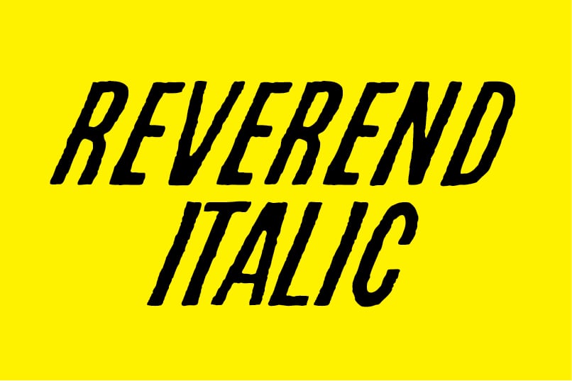 Image of Reverend Italic font